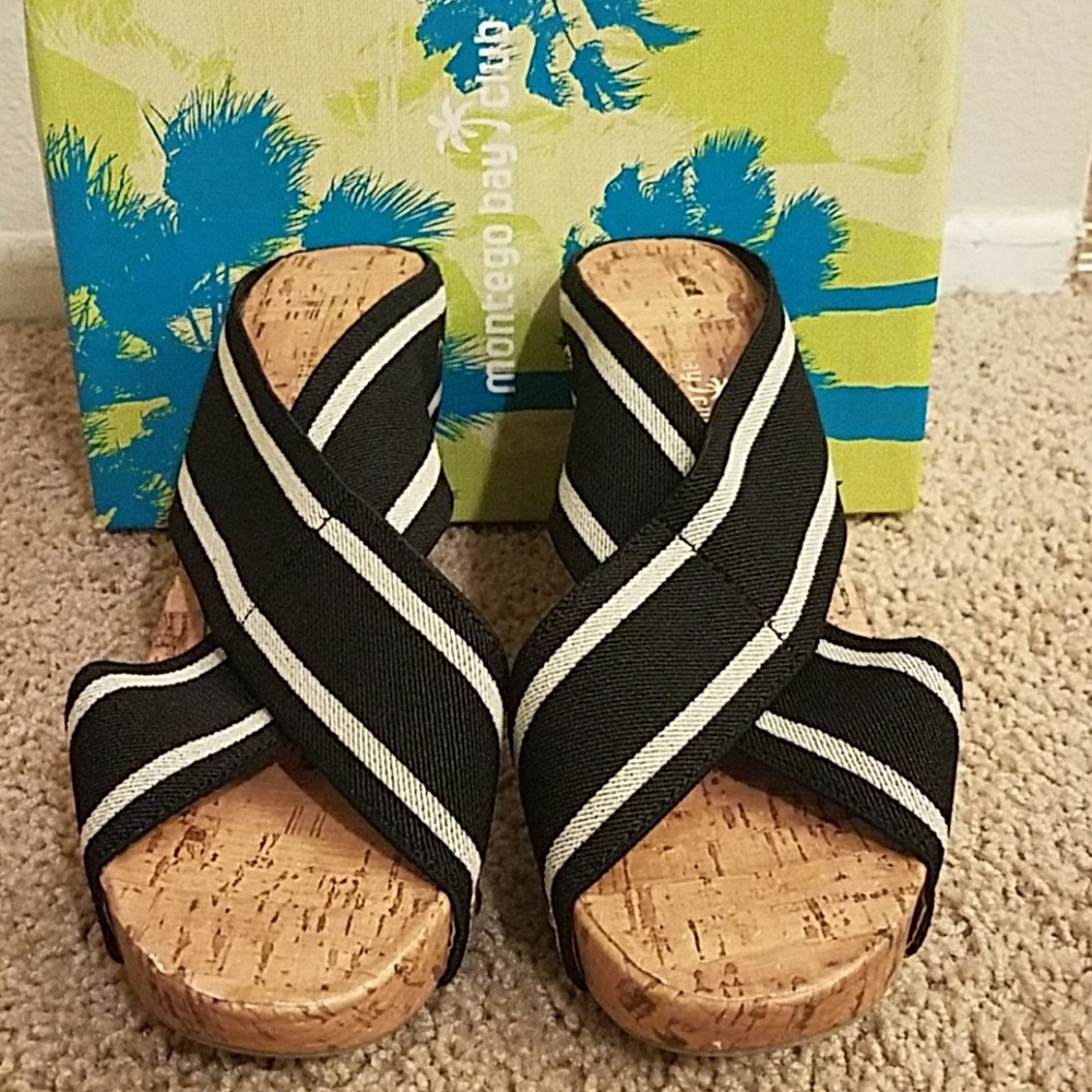 Montego bay club tally black wedge