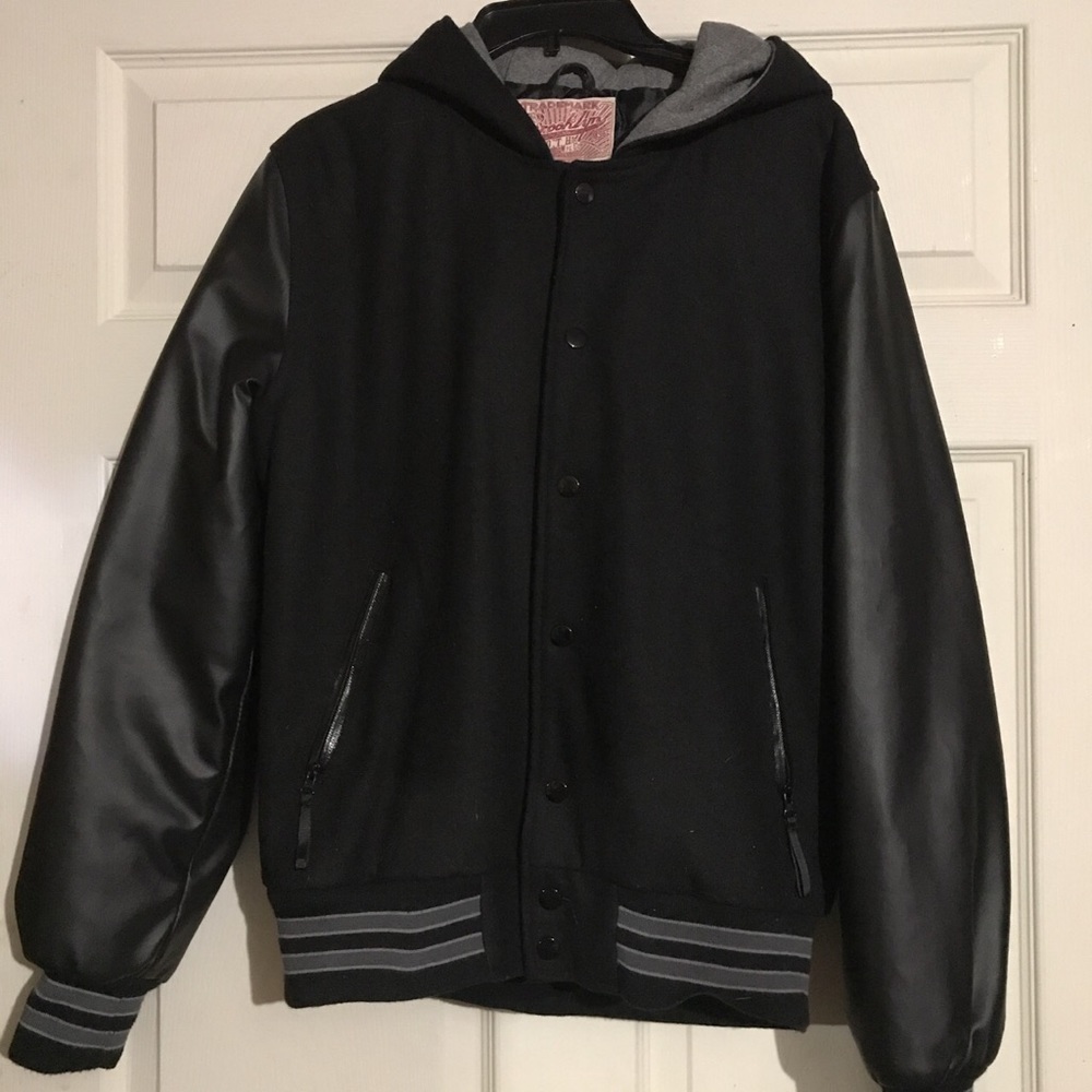 Brooklyn cloth varsity letterman hooded jacket