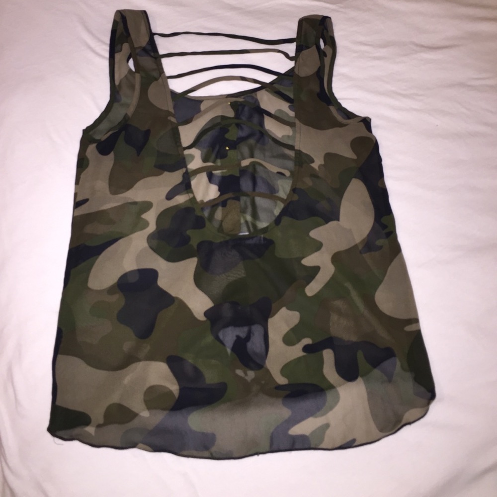 Sheer camo top
