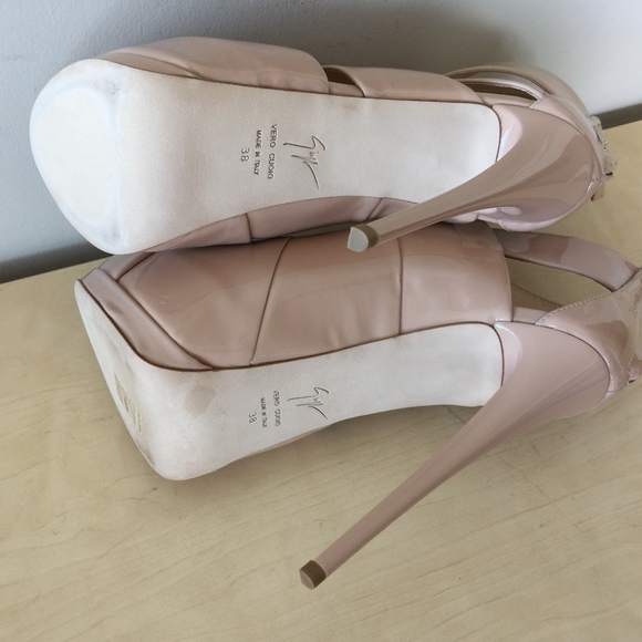 Zanotti beige patent leather platform shoes new 38 - Picture 6 of 8