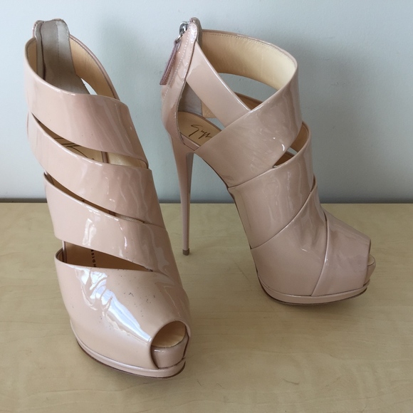 Zanotti beige patent leather platform shoes new 38 - Picture 5 of 8