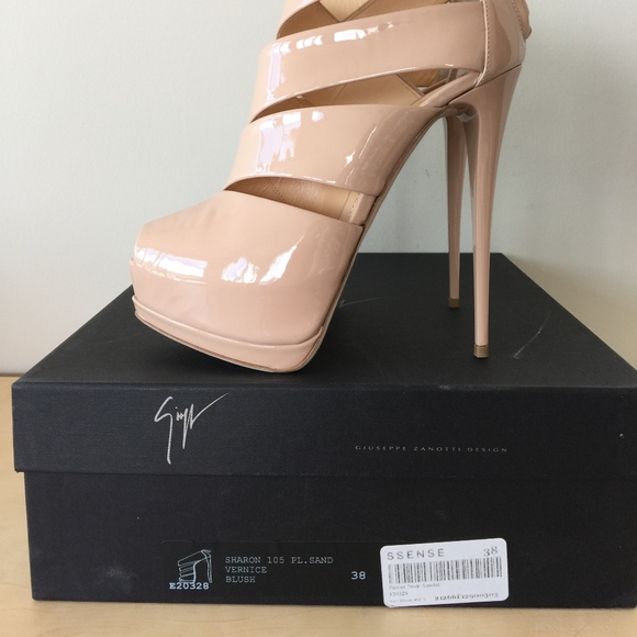 Zanotti beige patent leather platform shoes new 38 - Picture 8 of 8
