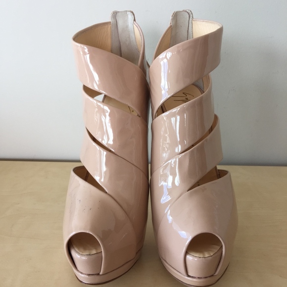 Zanotti beige patent leather platform shoes new 38 - Picture 4 of 8