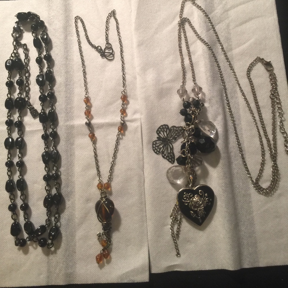 Lot of glass beads and funky locket ensemble