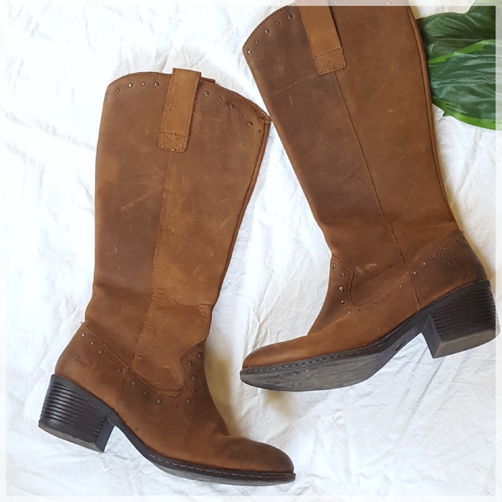 B .O.C. Leather Western Riding Boots