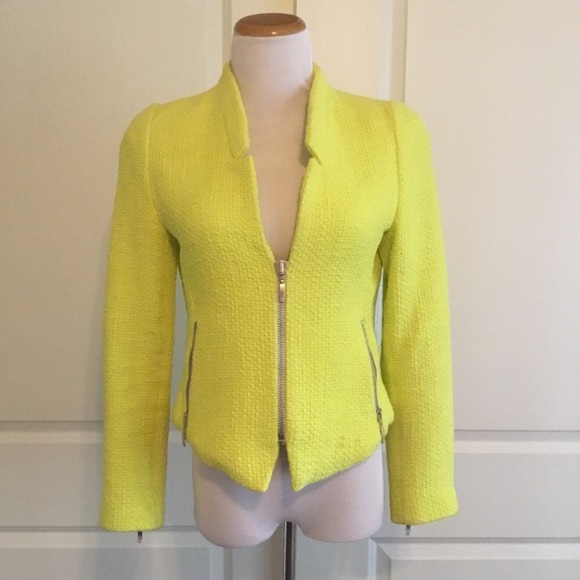 zara lime green jacket