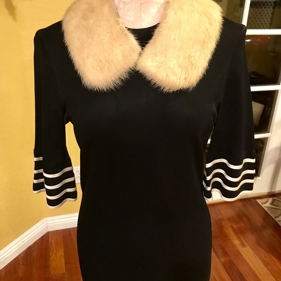 Fun vintage 60s Black and cream satin vintage dress. ❤️ - Picture 6 of 8