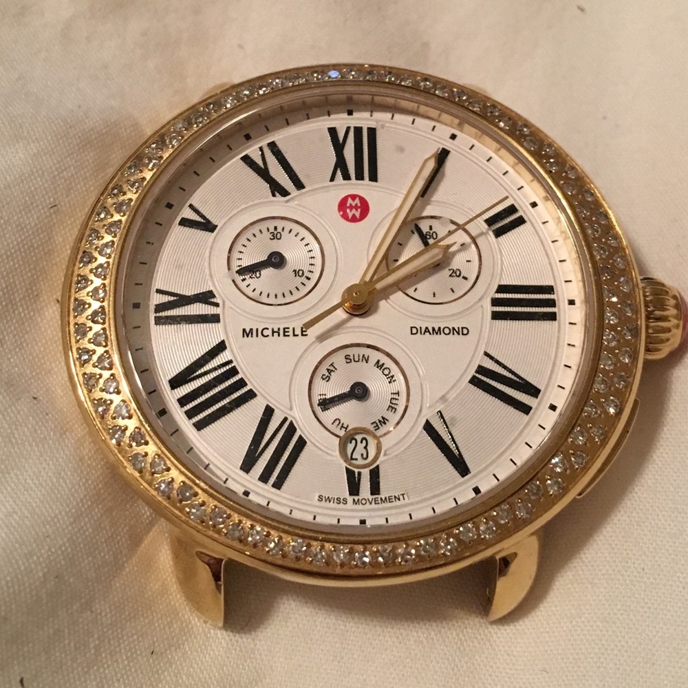 MICHELE Serin gold diamond gold watch head