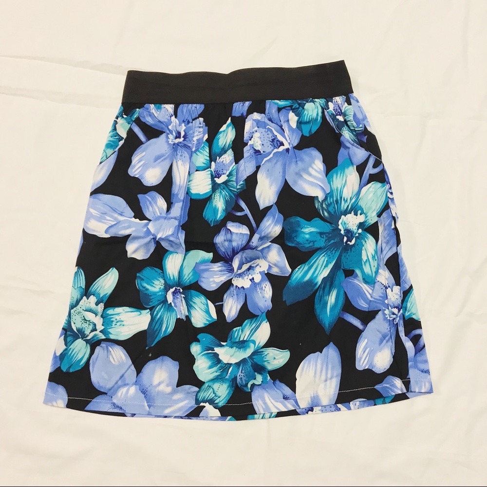 Floral Skirt - Blue
