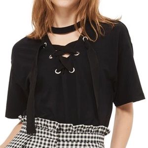 Topshop lace up boyfriend tee.