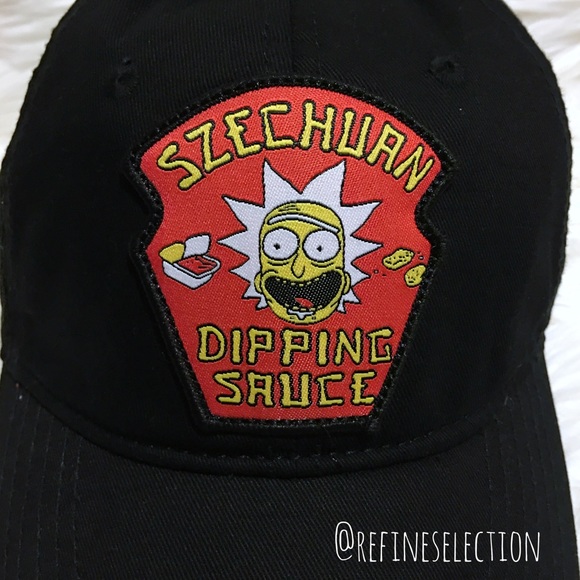 Rick And Morty Szechuan Sauce Black Dad Hat Cap - Picture 3 of 7