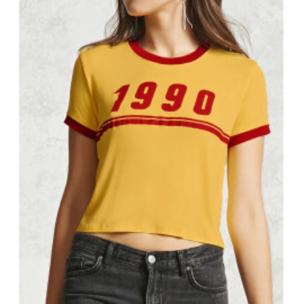 1990 Cropped-Ringer Tee