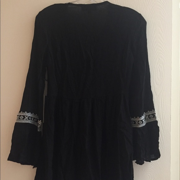 Lulus Black Boho Mini Dress - Picture 4 of 5