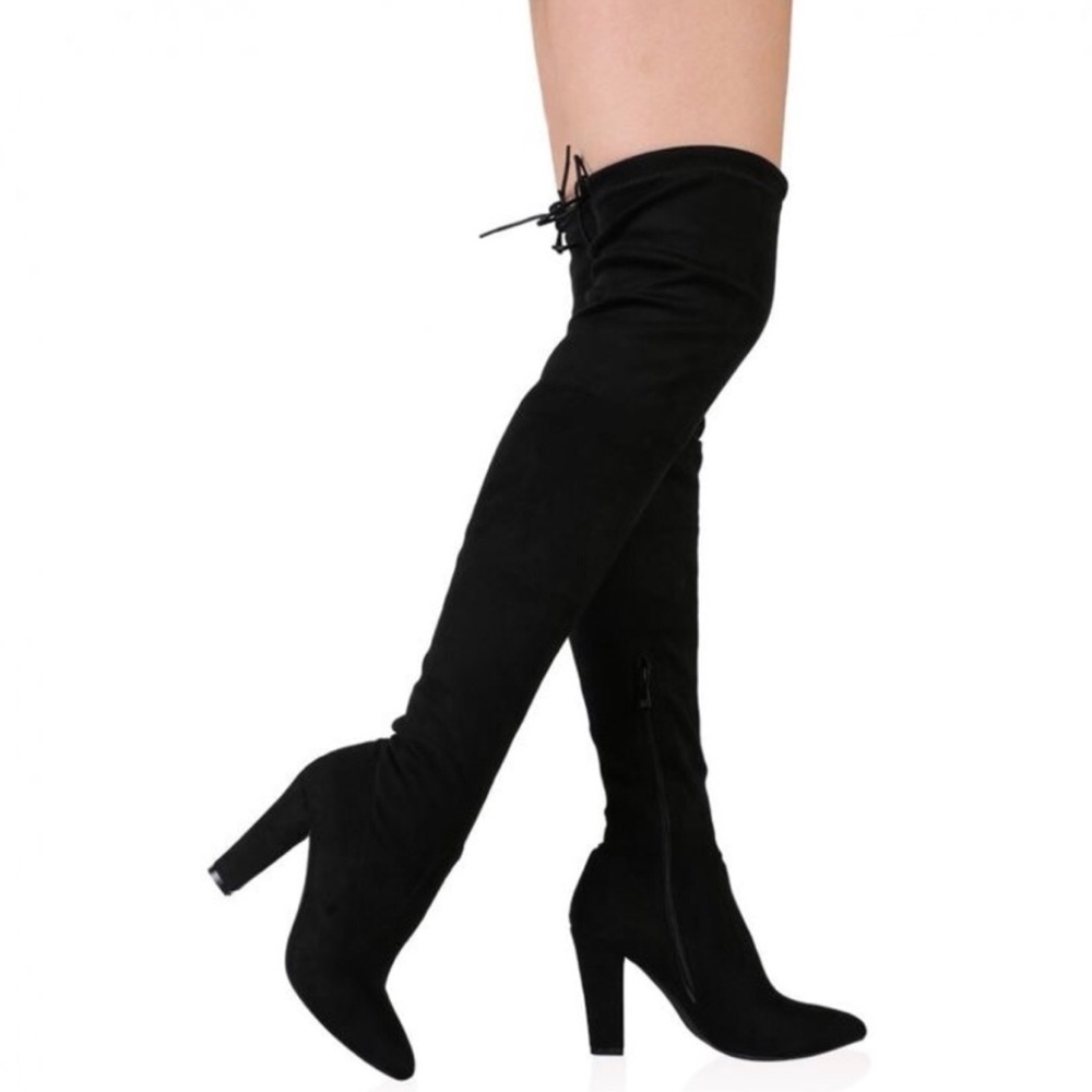 Black Thigh High Boots