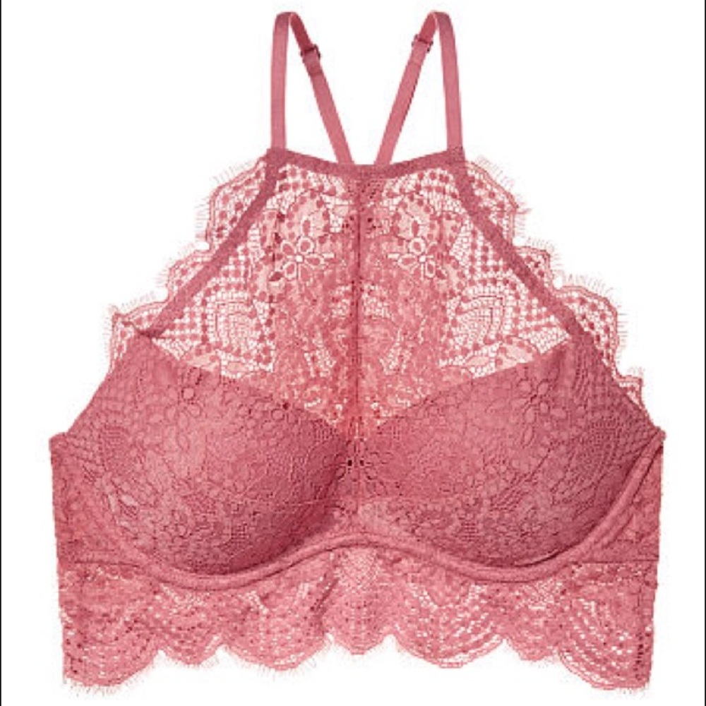 VS PINK High neck lace bralette/crop top medium - Picture 1 of 5