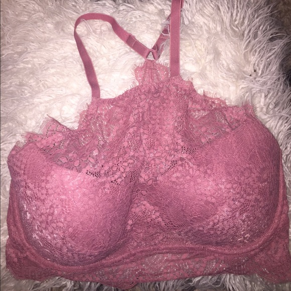 VS PINK High neck lace bralette/crop top medium - Picture 3 of 5