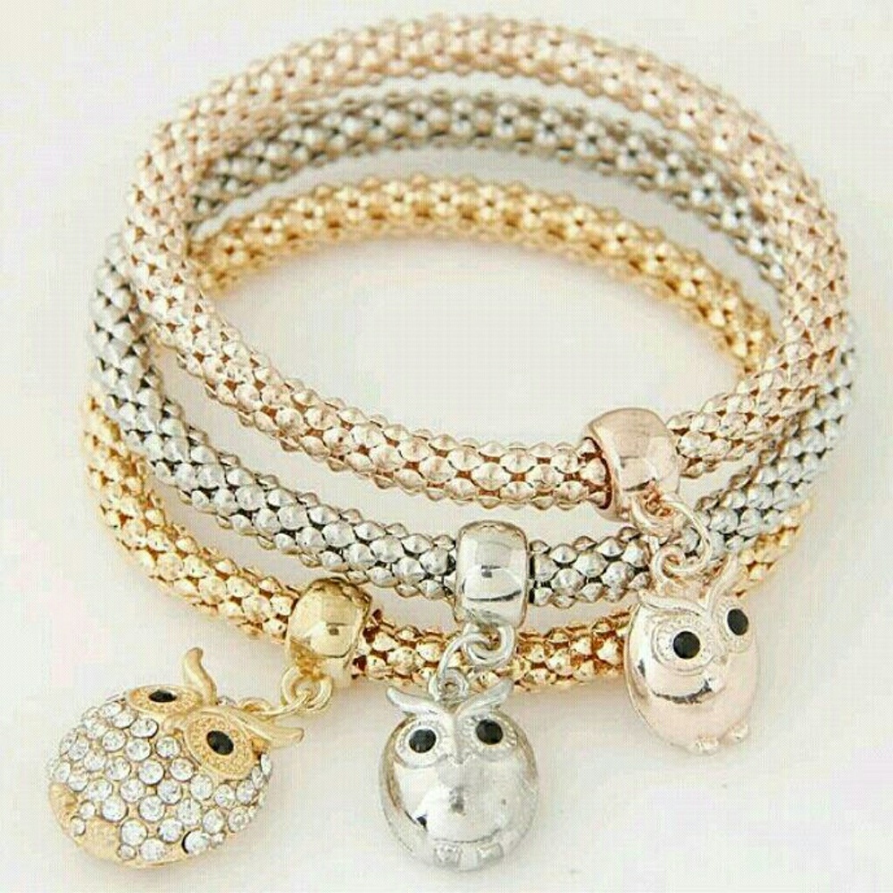 💎New 3pcs Owl Bangles.