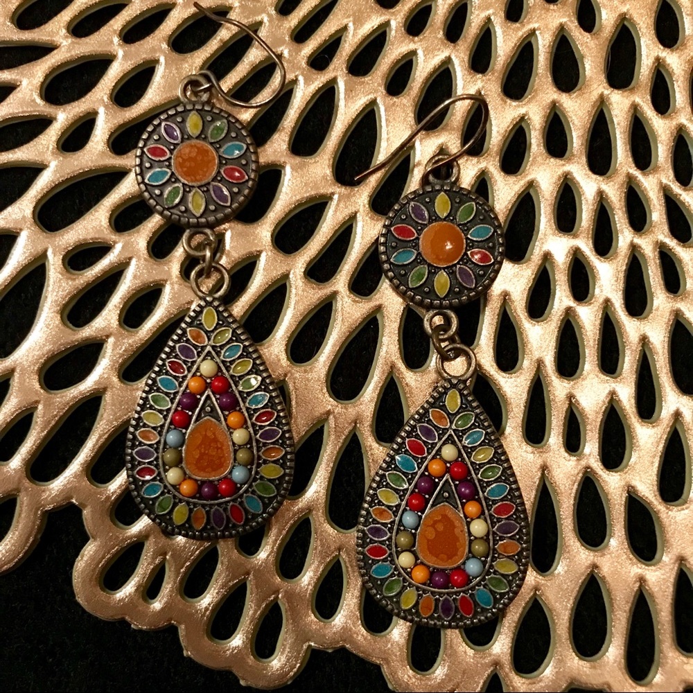 Mosaic teardrop earrings