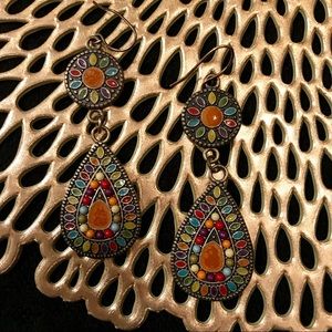 Mosaic teardrop earrings