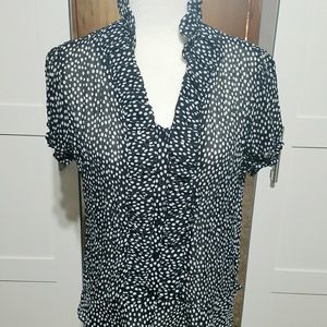 Button down polka dot blouse