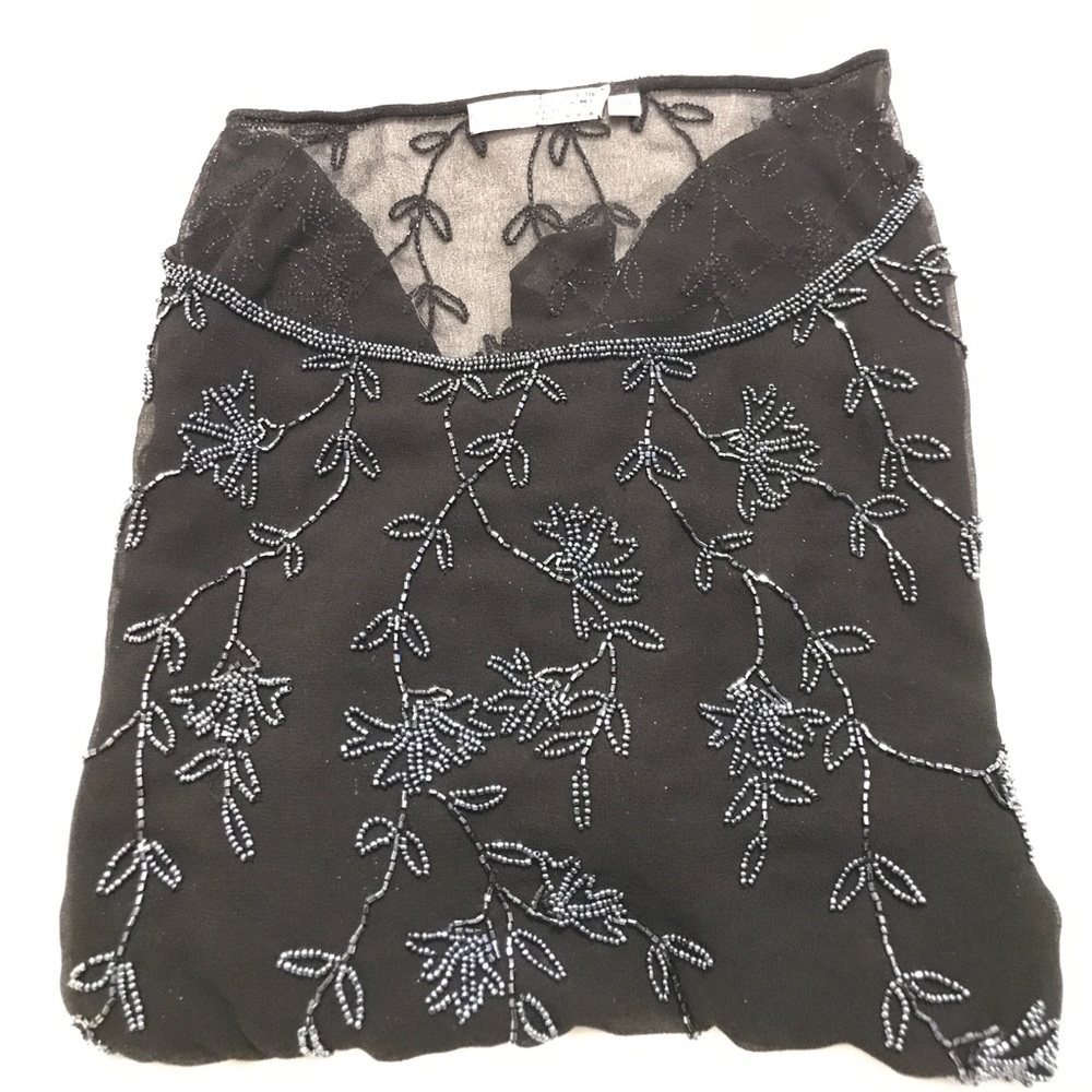 Scala Black Beaded Poncho