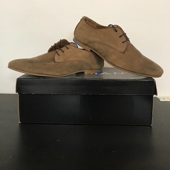 Topman Brown Suede Dress Shoes, Size 9 - Picture 1 of 3
