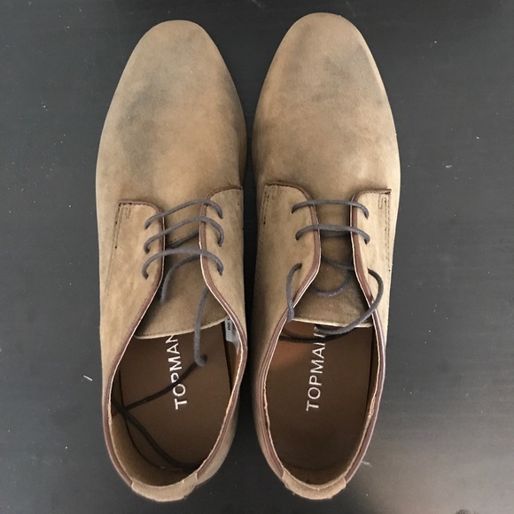 Topman Brown Suede Dress Shoes, Size 9 - Picture 2 of 3