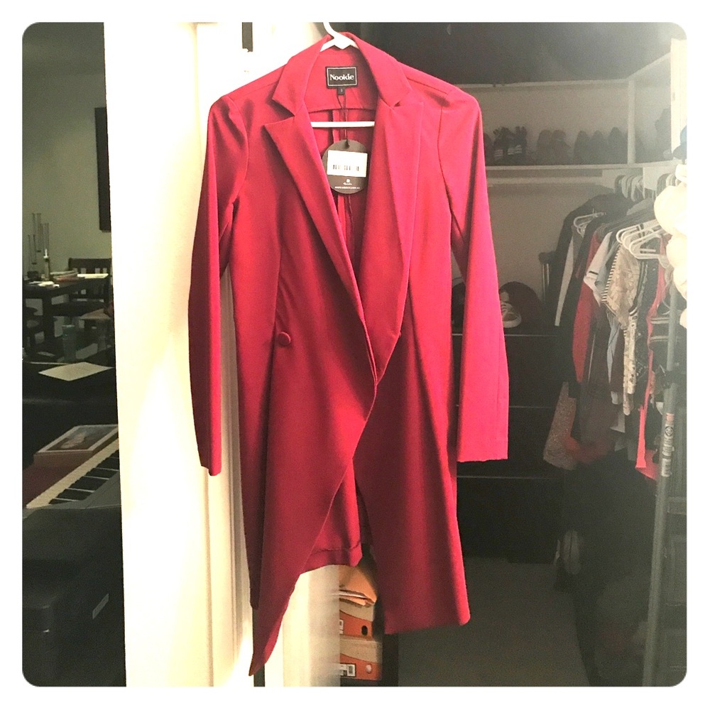 Red empire blazer dress