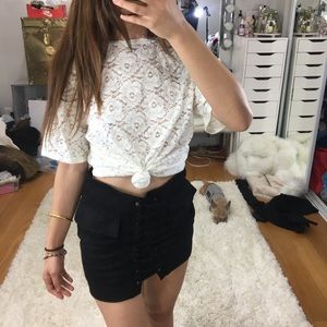 Vintage White Lace T shirt