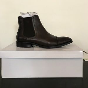 Steve Madden Brown Leather Chelsea Boots, Size 9