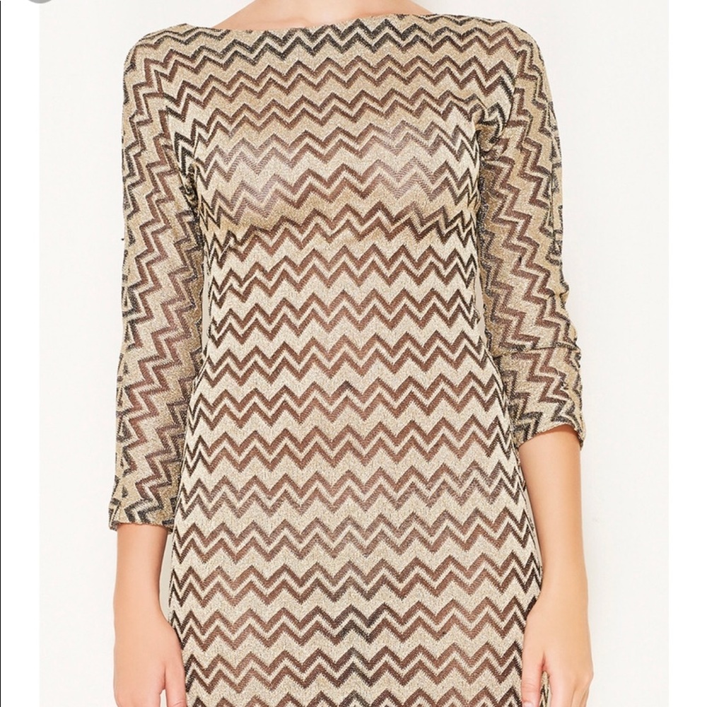 M missoni silver and black zig zag dress