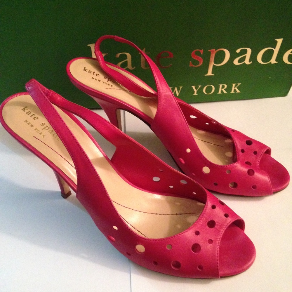 Kate Spade Slingback Leather Pink 3.5 Size 9 Heels