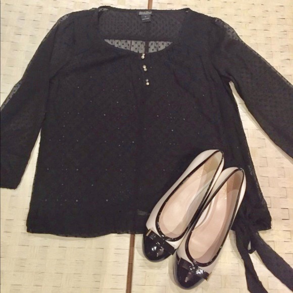 SOLD! NEW! LUCKY BRAND - Black Blouse - Picture 2 of 5