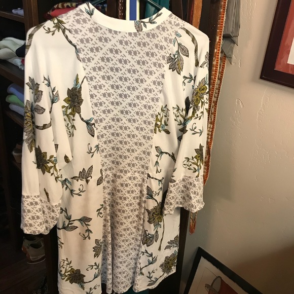 Free People Abbie Printed Mini Dress Ivory XS - Picture 4 of 8