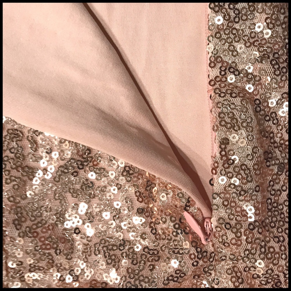 Rose Gold Hue Sequin Bodysuit - Picture 4 of 8