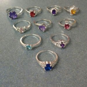 New 925 sterling silver gemstone ring lot
