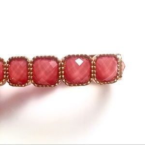 Jewelry - Pink and gold gem bracelet with elastic band Jewelry - Pink and gold gem bracelet with elastic band