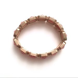 Jewelry - Pink and gold gem bracelet with elastic band Jewelry - Pink and gold gem bracelet with elastic band