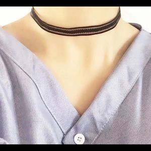 Black lacy choker necklace