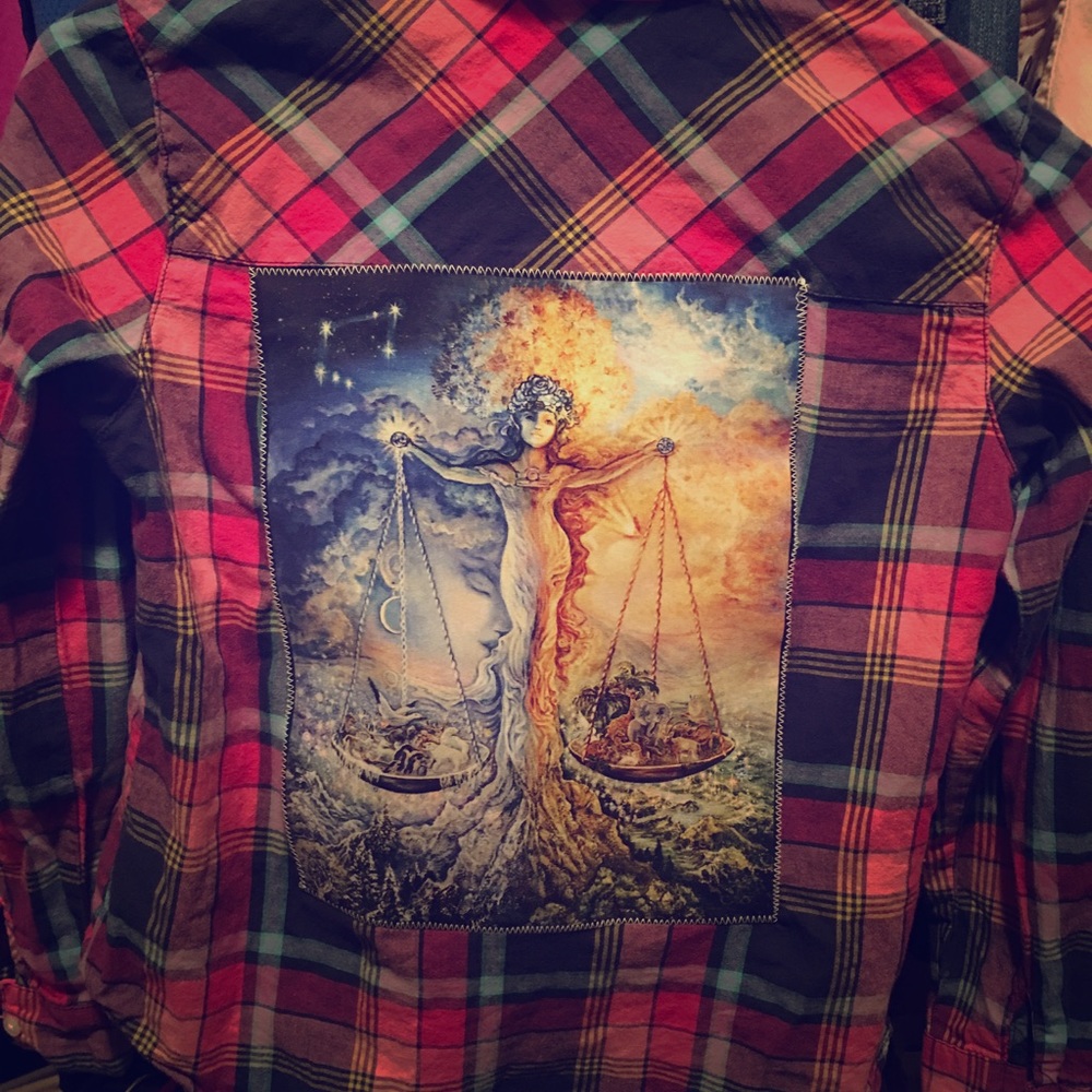 Libra zodiac sign flannel