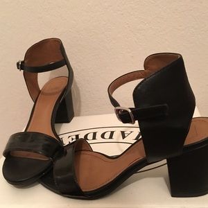 Black low heel with chunky heel