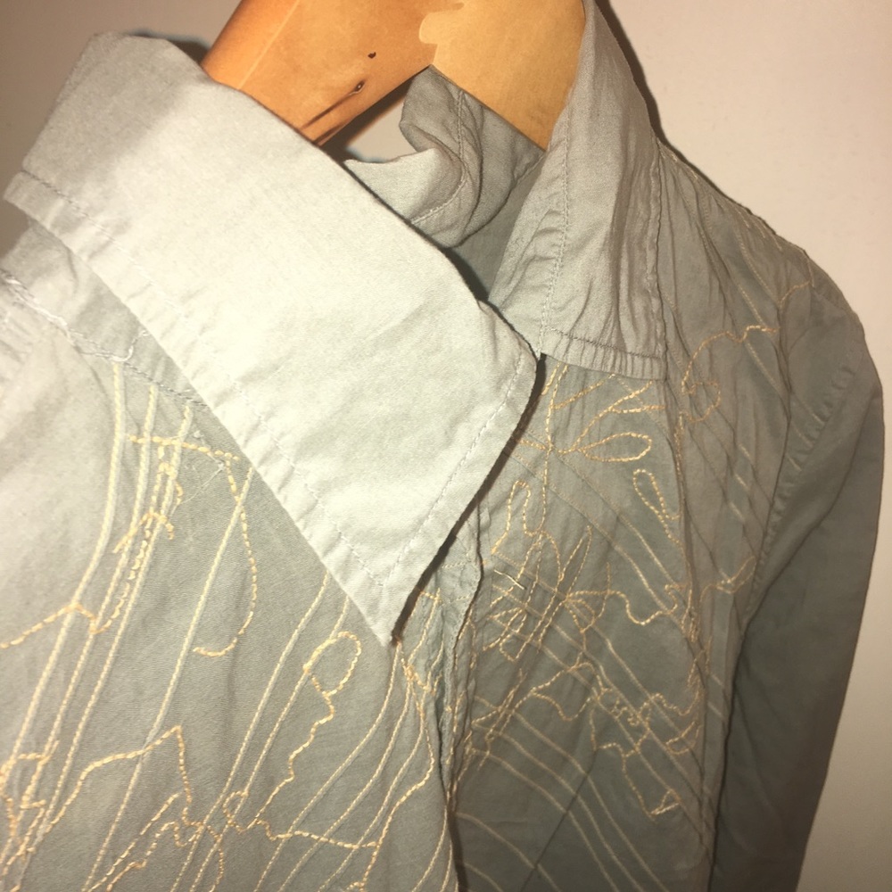 A/X Exchange Button Up Army Green&Orange Stitching