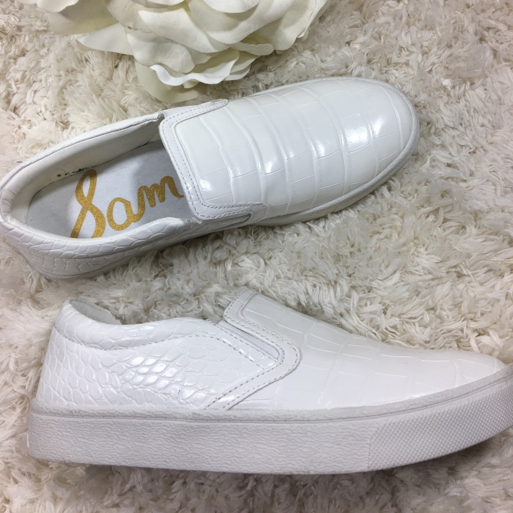 Sam Edelman White Snake Skin Slip On