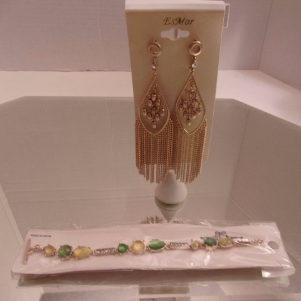 NWT DESIGNER BRACELET & EARRINGS RETAIL $34 C20