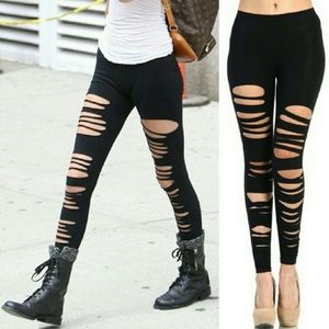 Black Ripped Leggings