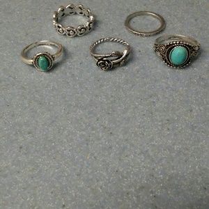 New lot of silver & turquoise rings