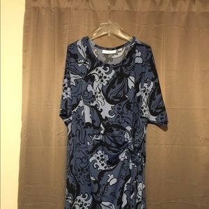 Blue Paisley wrap (faux) dress