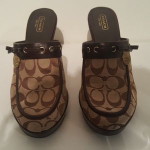 Coach Signature Mule Slide 10 Khaki Brown Jody 4"