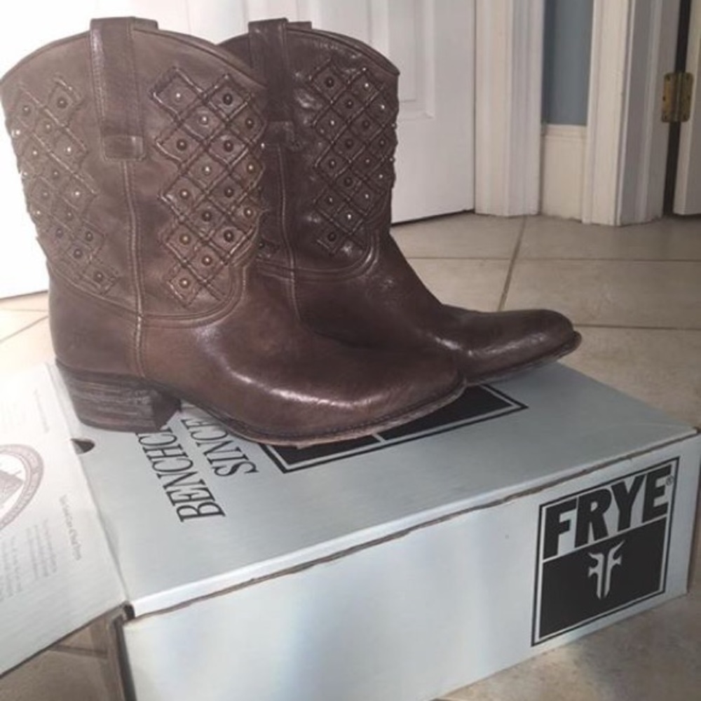 Frye boots studded and so comfortable