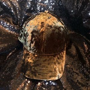 Olive Green Velvet Baseball Cap